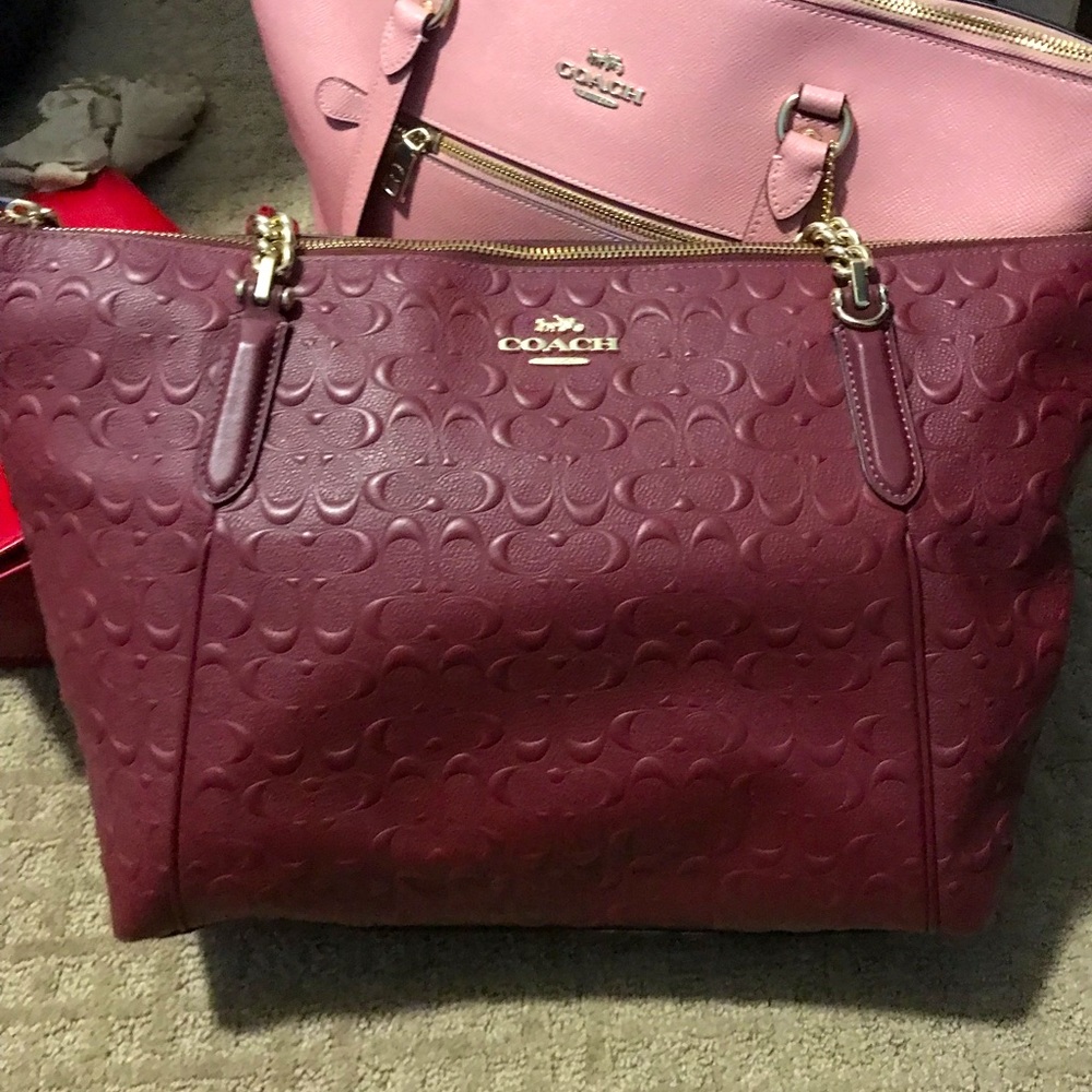 Burgundy Coach Tote